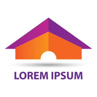 Orange and Purple House Logo PNG Vector