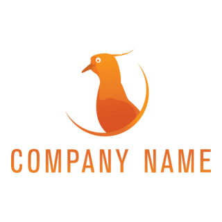Orange Bird Logo PNG Vector