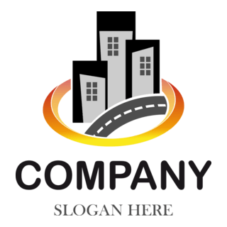 Real Estate City Logo PNG Vector