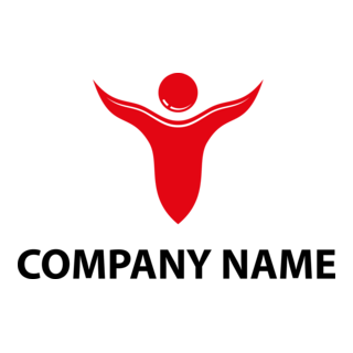 Red Happy Man Logo PNG Vector