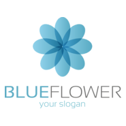 Blue Flower Logo PNG Vector