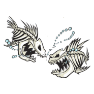 Boat Skeleton Fish Logo PNG Vector