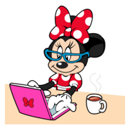 Minnie Working on Laptop Logo PNG Vector