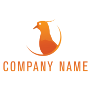 Orange Bird Logo PNG Vector