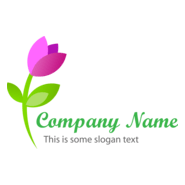 Pink Rose Logo PNG Vector