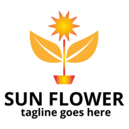 Sun Flower Logo PNG Vector