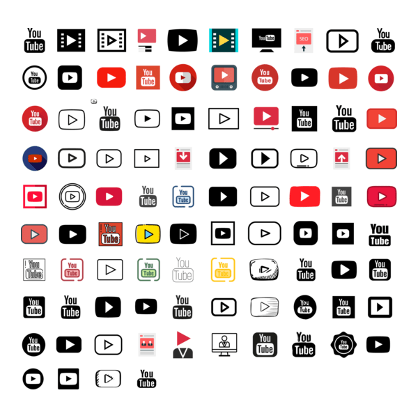 100 Youtube icons Logo PNG Vector