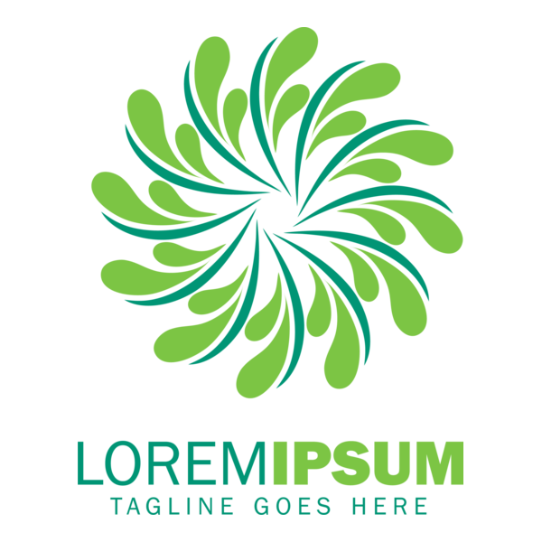 Abstract Green Flower Logo PNG Vector