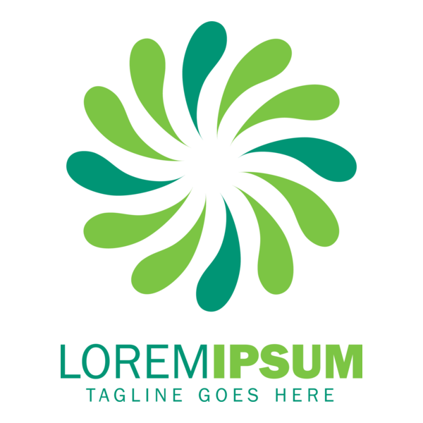 Abstract Green Flower Logo PNG Vector