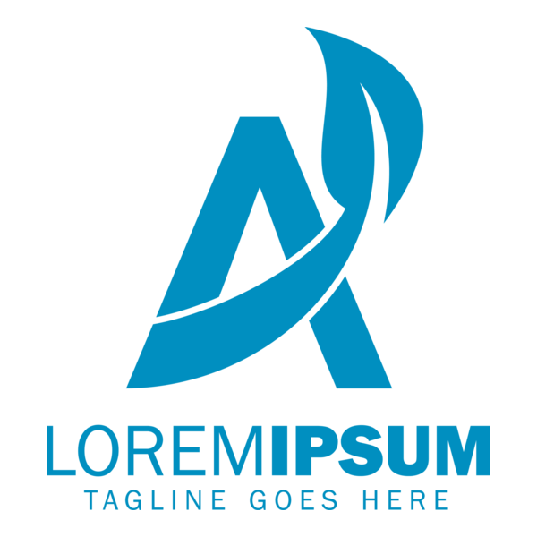 Blue A Letter Logo PNG Vector