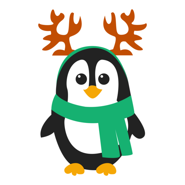 Christmas Penguin Logo PNG Vector