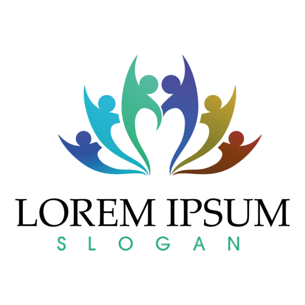 Colorful Happy People Logo PNG Vector