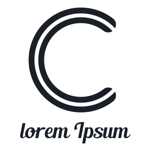 Curved C Letter Company Logo PNG Vector