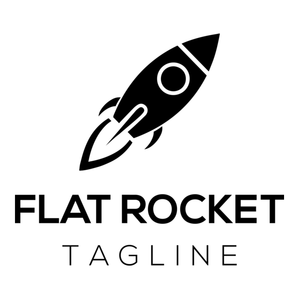 Flat Rocket Logo PNG Vector