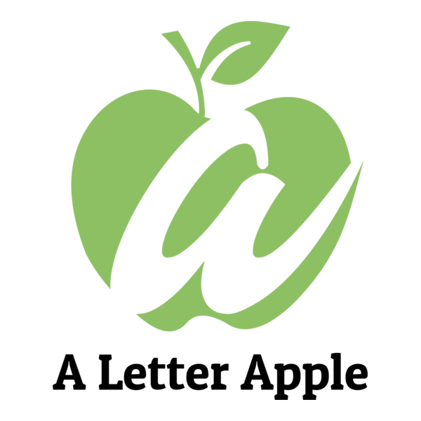 Green Apple with Letter A Logo PNG Vector