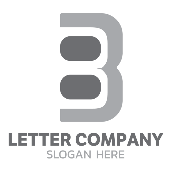 Grey B Letter Company Logo PNG Vector