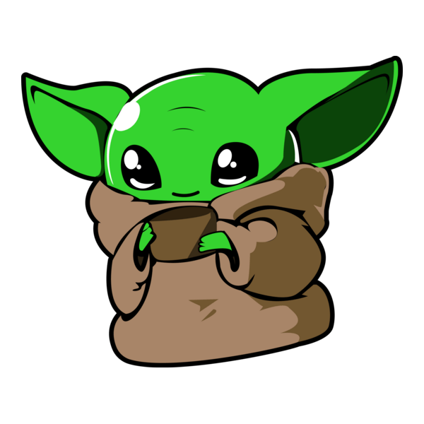 Grogu Baby Yoda Logo PNG Vector