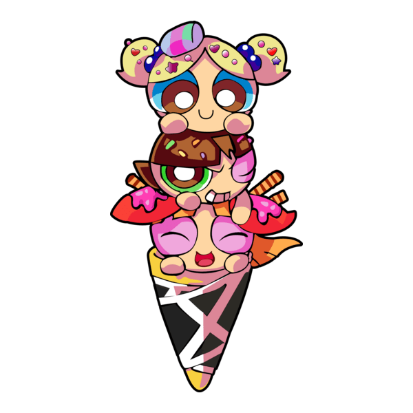 IceCream PowerPuff Girls Logo PNG Vector