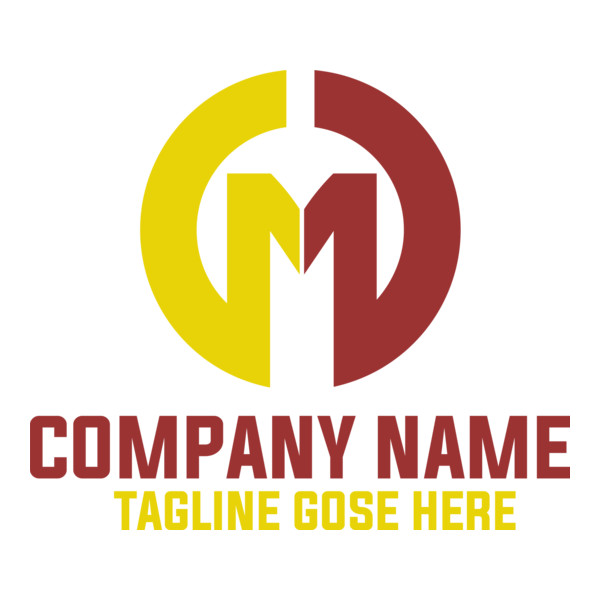 Letter M Minimal Company Logo PNG Vector