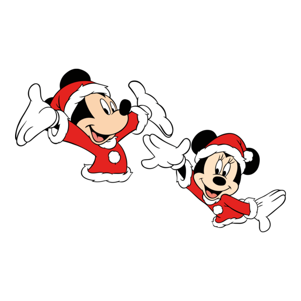 Mickey y Minnie Mouse navideños Logo PNG Vector