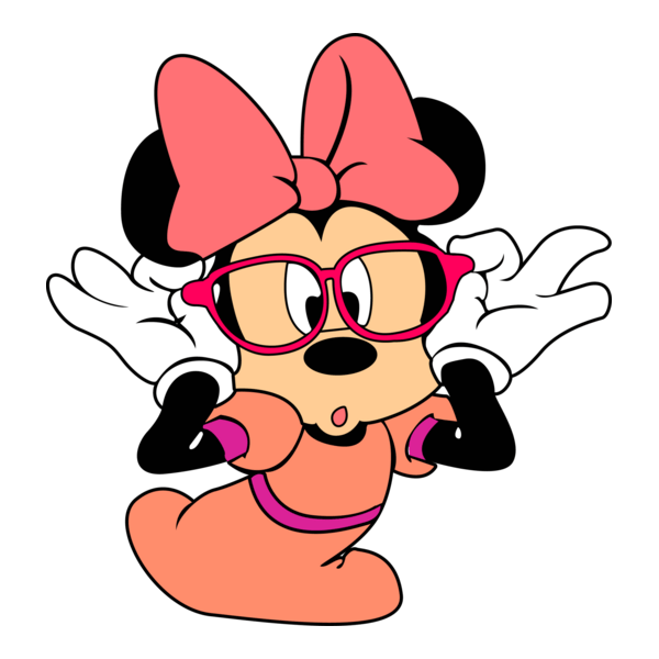 Minnie Mouse wearing glasses Logo PNG Vector