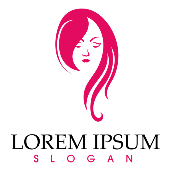 Pink Woman Silhouette Logo PNG Vector