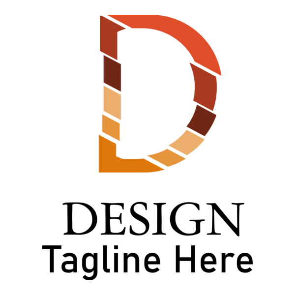 Sliced D Letter Company Logo PNG Vector