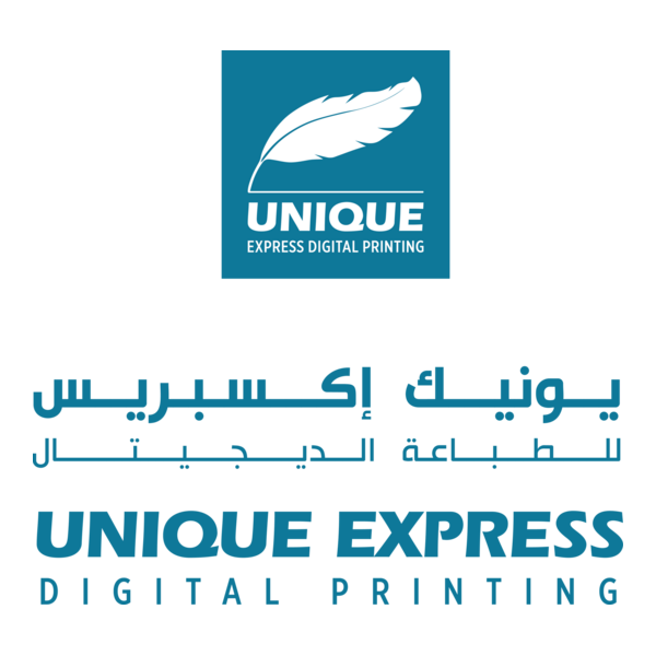 Unique Express Digital Printing Logo PNG Vector