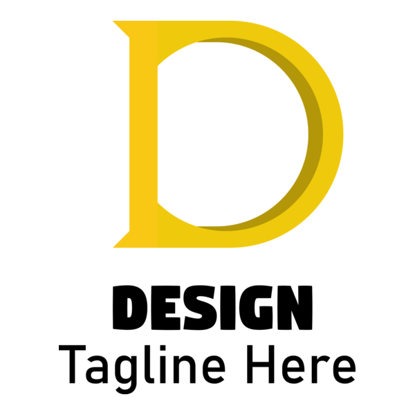 Yellow D Letter Logo PNG Vector