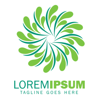 Abstract Green Flower Logo PNG Vector