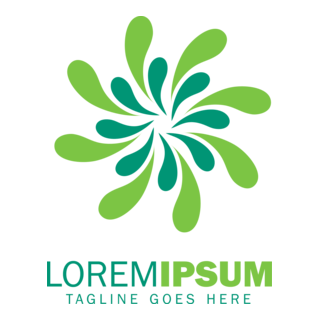 Abstract Green Flower Logo PNG Vector