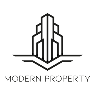 Black Modern Tower Building Logo PNG Vector