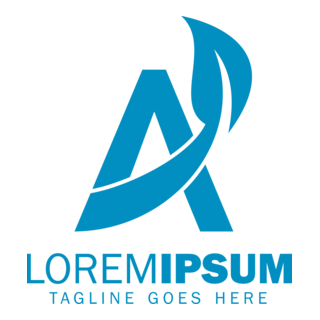 Blue A Letter Logo PNG Vector