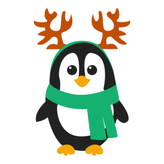 Christmas Penguin Logo PNG Vector