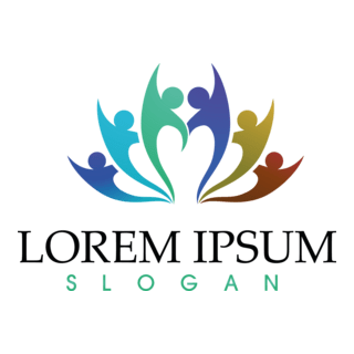 Colorful Happy People Logo PNG Vector