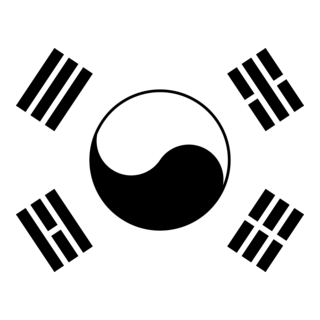 Flag of South Korea (black and white) Logo PNG Vector