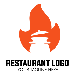 Flame Restaurant Logo PNG Vector