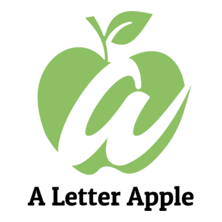 Green Apple with Letter A Logo PNG Vector