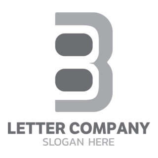 Grey B Letter Company Logo PNG Vector