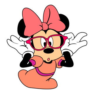 Minnie Mouse wearing glasses Logo PNG Vector