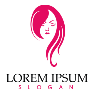 Pink Woman Silhouette Logo PNG Vector