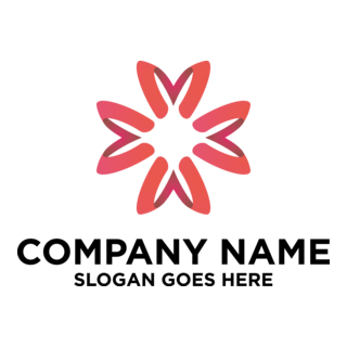 Red Flower Company Logo PNG Vector