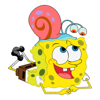 Spongebob and Gary Logo PNG Vector