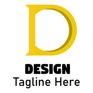 Yellow D Letter Logo PNG Vector