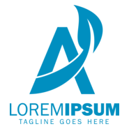 Blue A Letter Logo PNG Vector