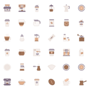 Coffee Flat Icon Logo PNG Vector