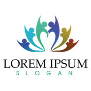 Colorful Happy People Logo PNG Vector