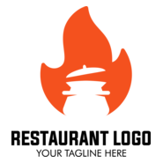 Flame Restaurant Logo PNG Vector