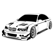 Line Art Car Logo PNG Vector