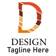 Sliced D Letter Company Logo PNG Vector